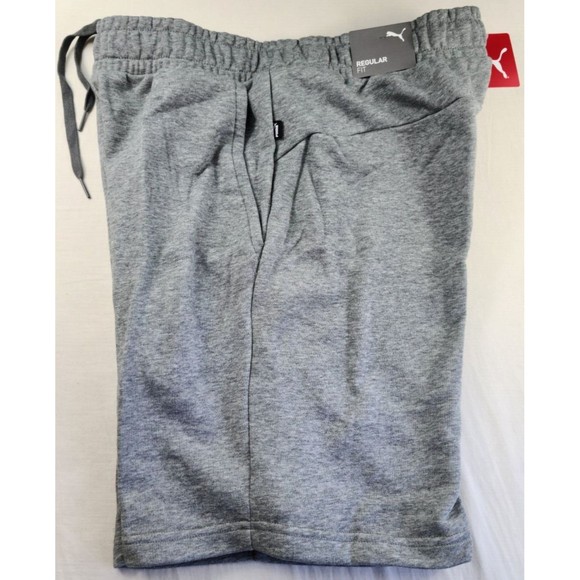 PUMA Essential Men's Sweat Bermuda Shorts Large Gray Regular Fit Cotton Terry - Picture 4 of 8